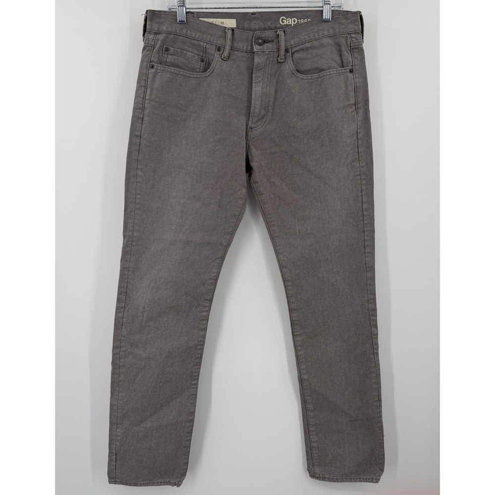 Gap 1969 Slim Fit Grey Denim Jeans Mens 34x32 100% Cotton Casual Pants